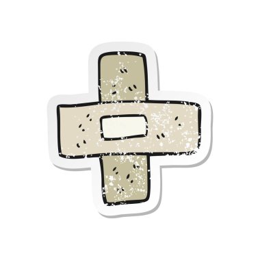 bir çizgi film yapıştırma alçı Retro sıkıntılı etiket