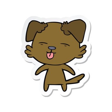 etiket dilini bir karikatür köpek