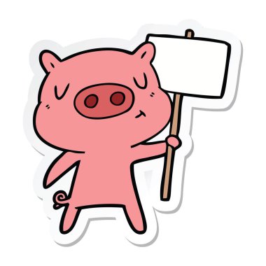 bir çizgi film içerik domuz tabelasını etiket; işareti