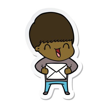 bir mutlu çizgi film çocuk etiket