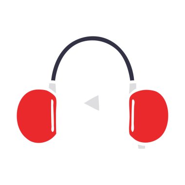 düz renk retro karikatür bir retro kulaklık