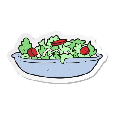 etiket bir karikatür salatası