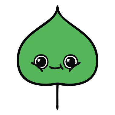 sevimli çizgi ekspresiyon yaprak