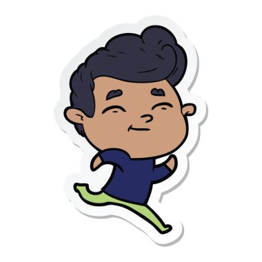 çalışan bir çizgi film adamın etiket