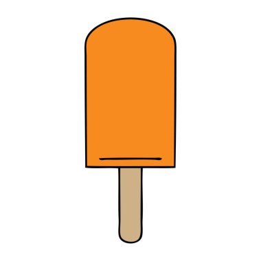 ilginç karikatür turuncu Buz lolly el çekilmiş