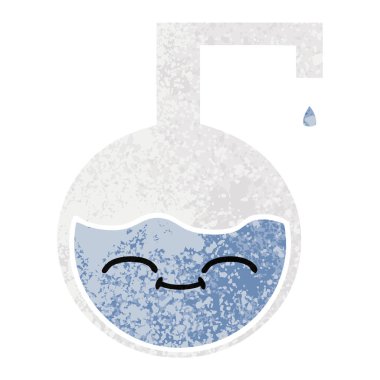 Retro illüstrasyon tarzı çizgi film bilim deneme 