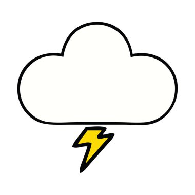 sevimli çizgi bir gök gürültüsü bulut