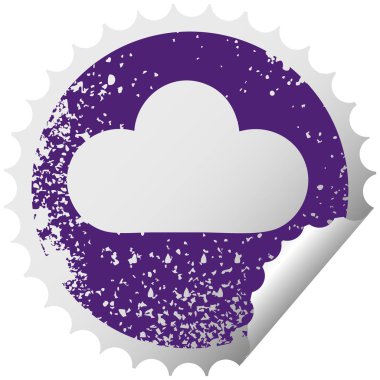 bir yağmur bulutu sıkıntılı dairesel peeling etiket sembolü