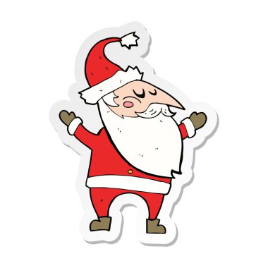 etiket bir karikatür Noel Baba