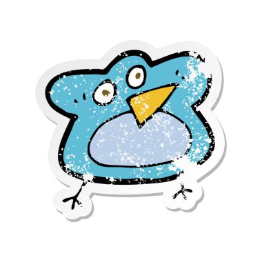 komik karikatür Robin Retro sıkıntılı etiket