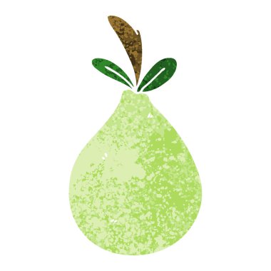 Retro illüstrasyon stil ilginç karikatür armut