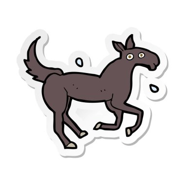 bir çizgi film at terleme etiket