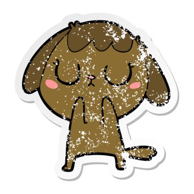 sevimli çizgi köpeklerin sıkıntılı etiket