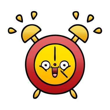 bir çalar saat degrade gölgeli karikatür