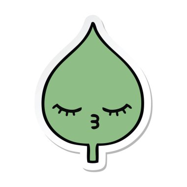 etiket sevimli çizgi ekspresiyon yaprak