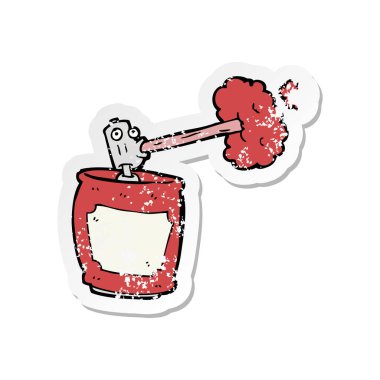 Retro sıkıntılı etiket bir karikatür sprey olabilir