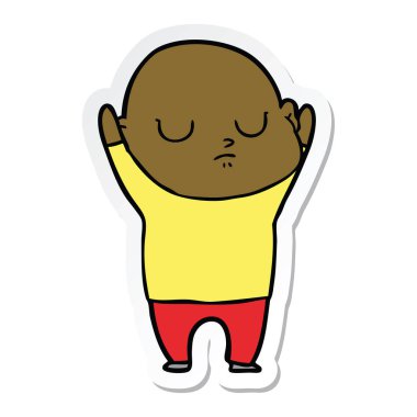 etiket bir karikatür kel adam