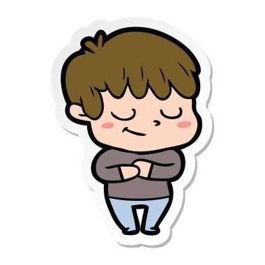 bir mutlu çizgi film çocuk etiket