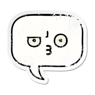 sevimli çizgi konuşma balonu sıkıntılı etiket