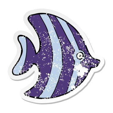 bir çizgi film melek balıklarının sıkıntılı etiket