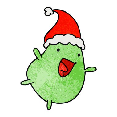 Noel dokulu karikatür kawaii fasulye el çekilmiş