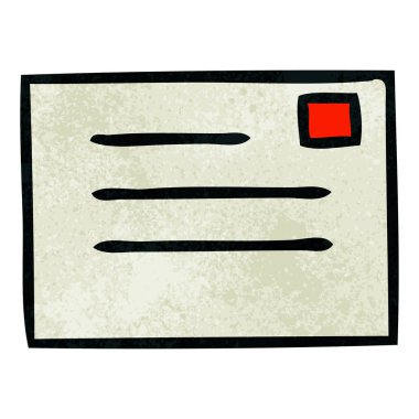 Retro grunge doku karikatür bir mektup