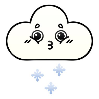 bir kar bulut degrade gölgeli çizgi film