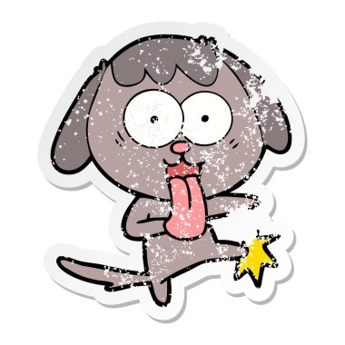 sevimli çizgi köpeklerin sıkıntılı etiket