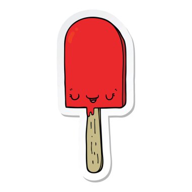 bir çizgi film Buz lolly etiket