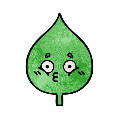 Retro grunge doku karikatür ekspresiyon yaprak