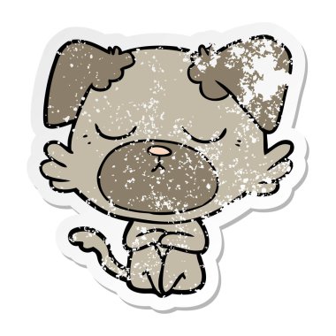 sevimli çizgi köpeklerin sıkıntılı etiket