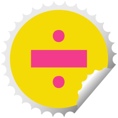 dairesel peeling etiket karikatür bir bölünme sembol