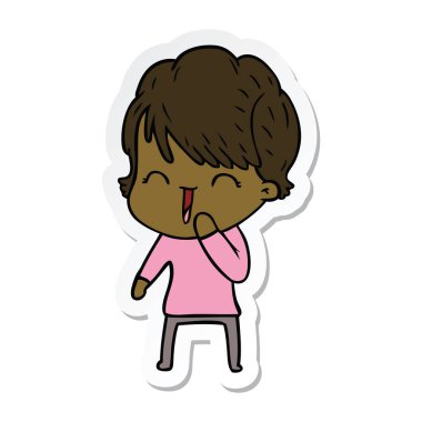 etiket bir karikatür komik kadın