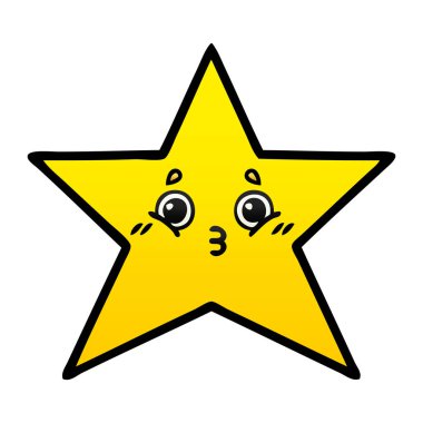 altın yıldız degrade gölgeli karikatür