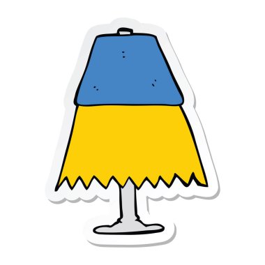 etiket bir karikatür masa lambası