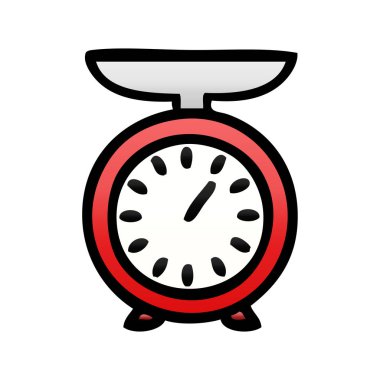 Bir tartı ölçek degrade gölgeli çizgi film