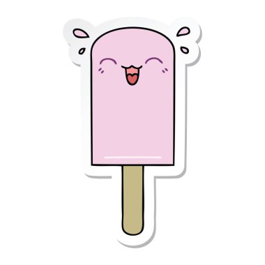 ilginç bir el etiket karikatür Buz lolly çizilmiş