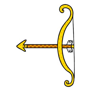 çizgi film doodle bir yay ve ok