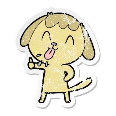 sevimli çizgi köpeklerin sıkıntılı etiket