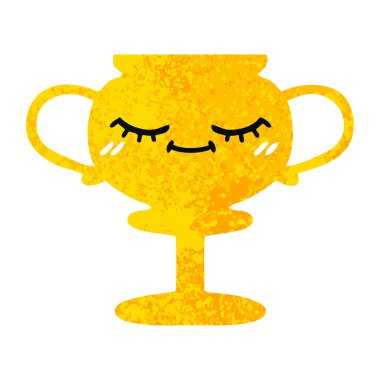 Retro illüstrasyon stil karikatür bir kupa