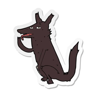 bir çizgi film kurt yalama pençe etiket