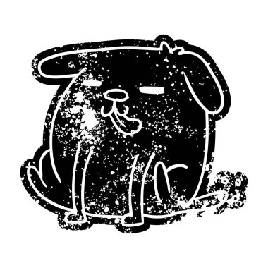 Grunge simgesi kawaii şirin bir köpek