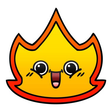 Degrade gölgeli karikatür bir ateş