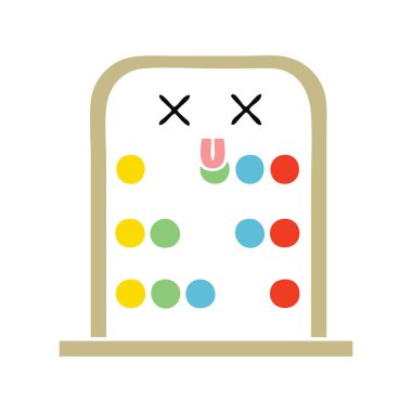 düz renk retro karikatür bir abaküs