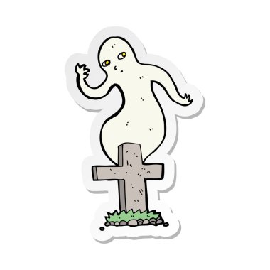 etiket bir karikatür hayaletin mezarından yükselen