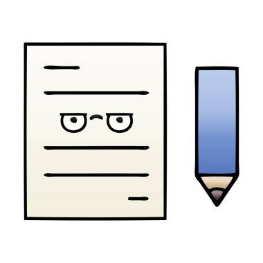 Degrade gölgeli karikatür test kağıt