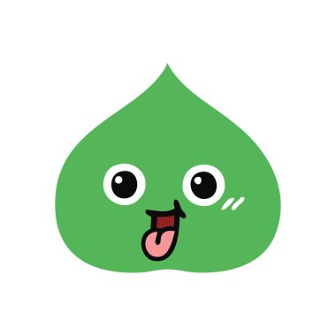 düz renk retro çizgi film ekspresiyon yaprak