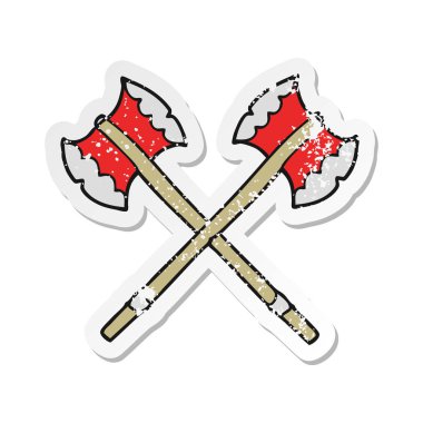 bir çizgi film eksenleri Retro sıkıntılı etiket