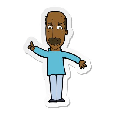 etiket sert uyarı veren bir çizgi film adamın