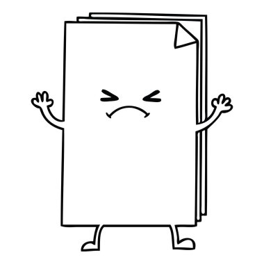 çizim için ilginç çizgi film çapraz kağıt yığınını